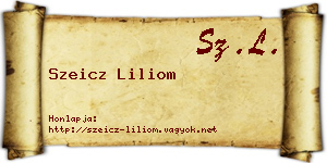 Szeicz Liliom névjegykártya